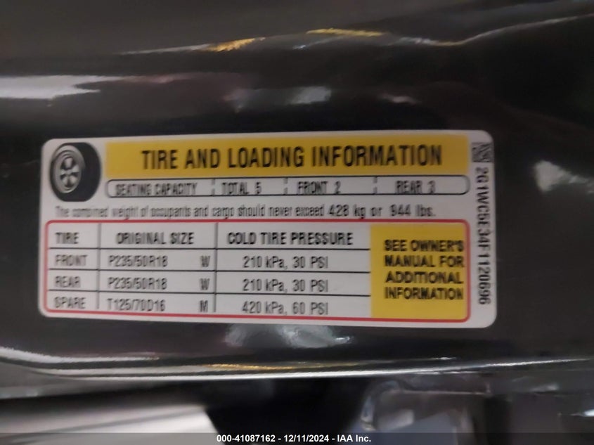 2015 CHEVROLET IMPALA LIMITED LTZ - 2G1WC5E34F1120696