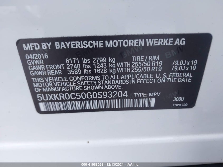 2016 BMW X5 XDRIVE35I - 5UXKR0C50G0S93204