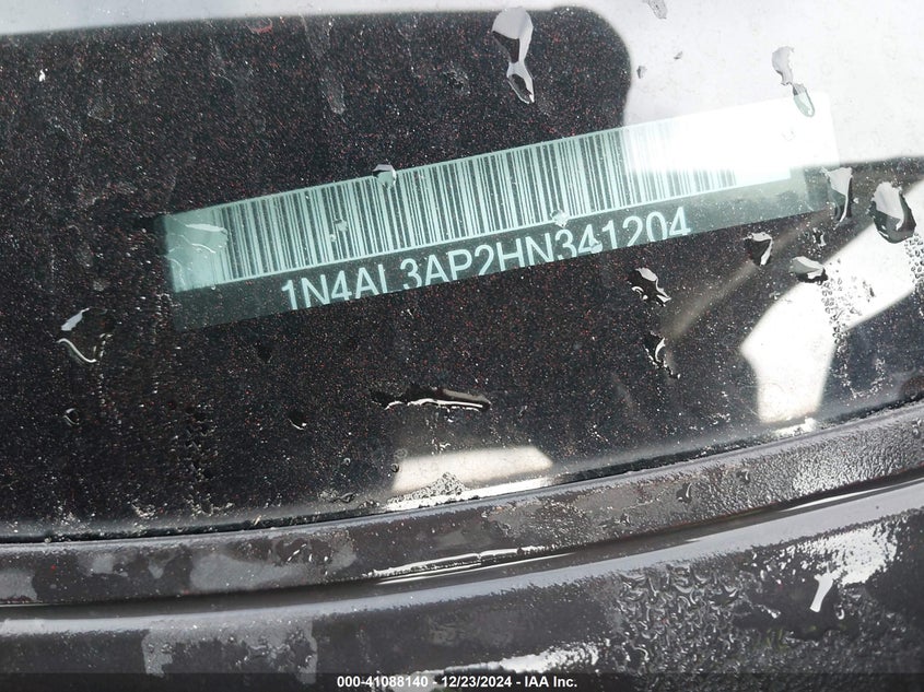2017 NISSAN ALTIMA VIN: 1N4AL3AP2HN341204