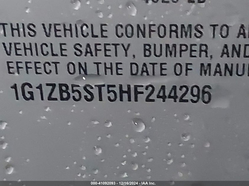 2017 CHEVROLET MALIBU LS - 1G1ZB5ST5HF244296