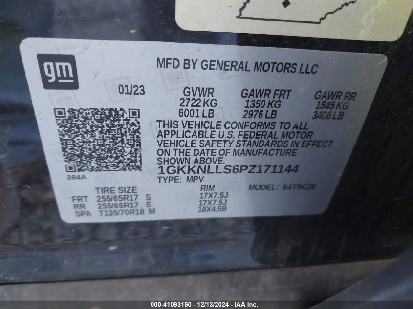 VIN 1GKKNLLS6PZ171144 2023 GMC ACADIA no.9