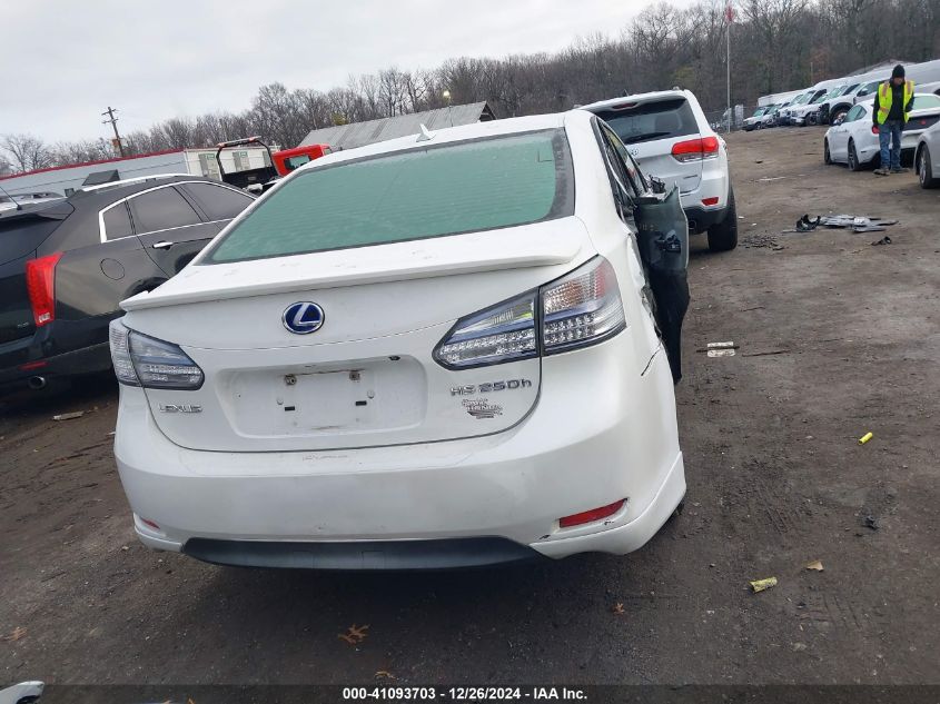 2010 Lexus Hs 250H VIN: JTHBB1BA1A2001628 Lot: 41093703