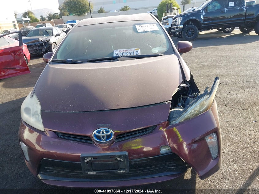 2013 TOYOTA PRIUS VIN: JTDKN3DU9D5625482
