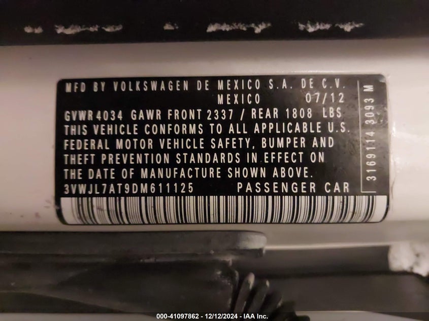 2013 VOLKSWAGEN BEETLE 2.0L TDI - 3VWJL7AT9DM611125