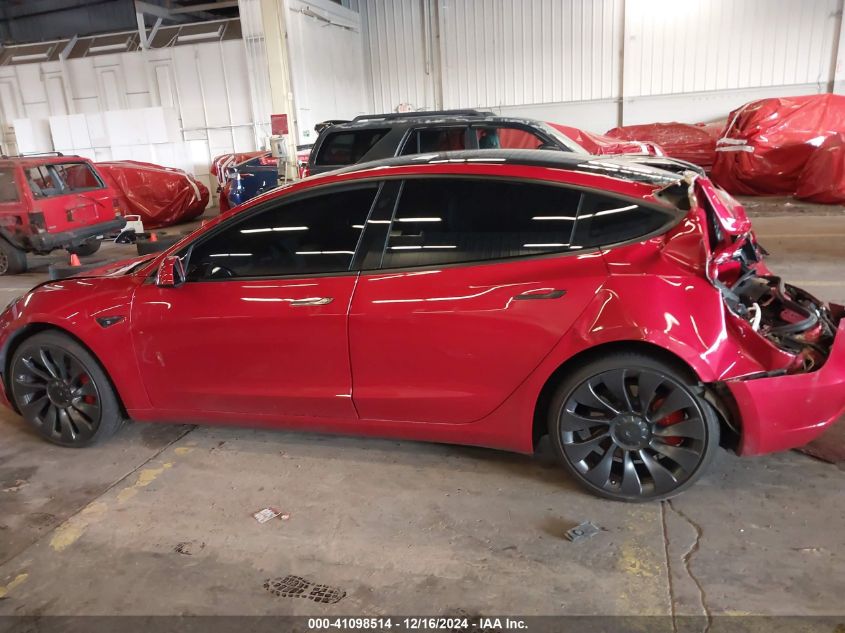 2021 Tesla Model 3 Performance Dual Motor All-Wheel Drive VIN: 5YJ3E1EC5MF914582 Lot: 41098514