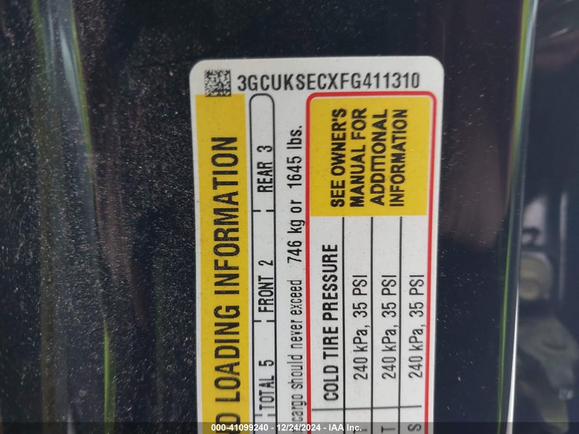 2015 CHEVROLET SILVERADO 1500 1LZ - 3GCUKSECXFG411310