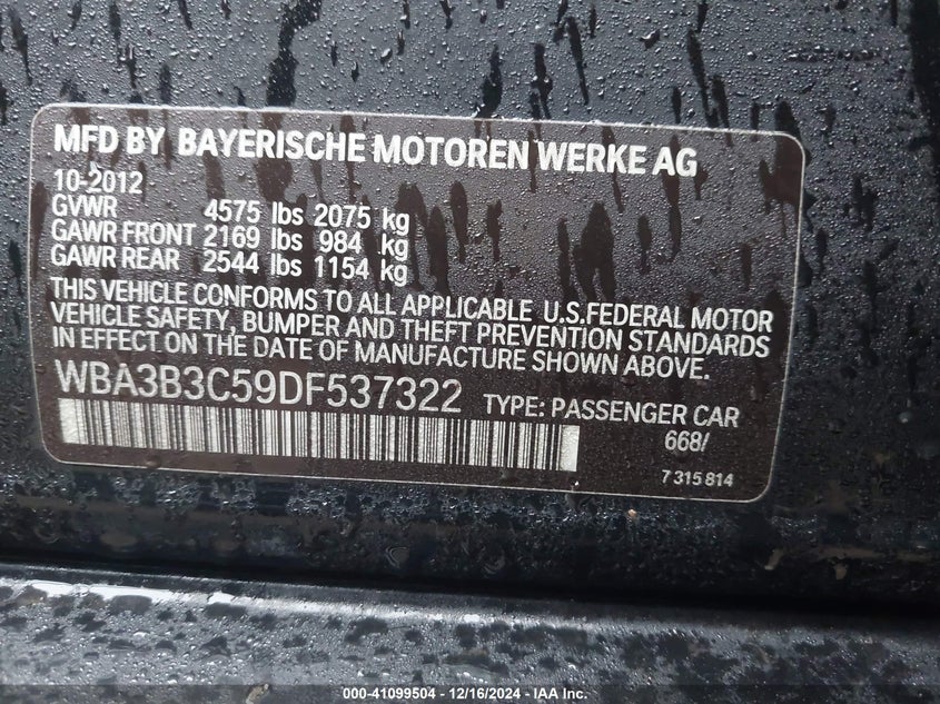2013 BMW 328I XDRIVE - WBA3B3C59DF537322