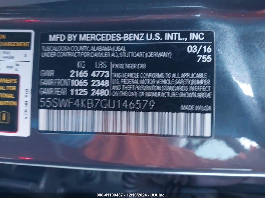 2016 MERCEDES-BENZ C 300 4MATIC/LUXURY 4MATIC/SPORT 4MATIC - 55SWF4KB7GU146579