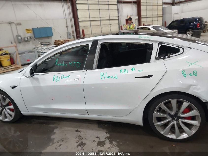 2018 Tesla Model 3 Long Range/Performance VIN: 5YJ3E1EB3JF084493 Lot: 41100586