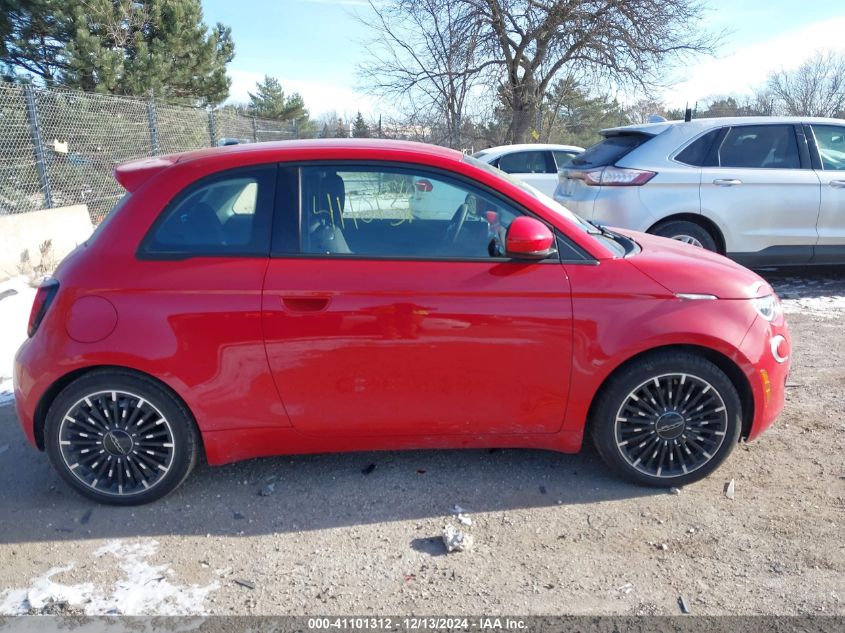 2024 Fiat 500E Inspi(Red) Fwd VIN: ZFAFFAA46RX213143 Lot: 41101312