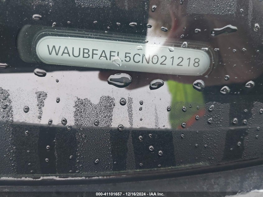 2012 AUDI A4 VIN: WAUBFAFL5CN021218