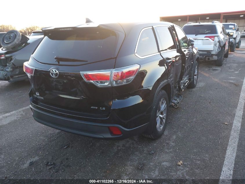 VIN 5TDBKRFH8FS191029 2015 Toyota Highlander, Le Pl... no.4