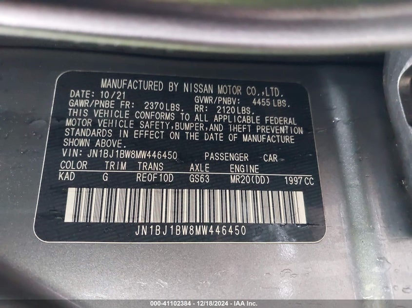 2021 NISSAN ROGUE SPORT SV AWD XTRONIC CVT - JN1BJ1BW8MW446450