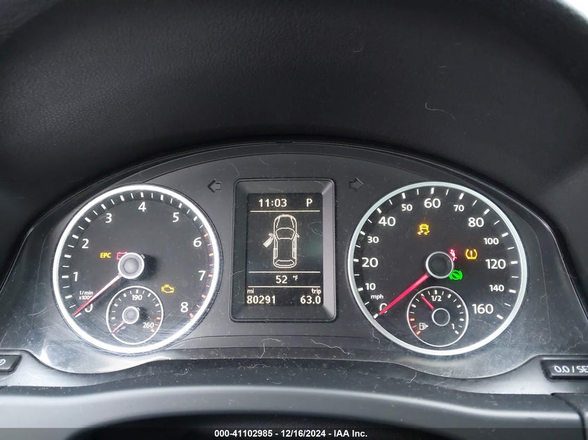 2013 VOLKSWAGEN TIGUAN VIN: WVGBV7AX1DW509981