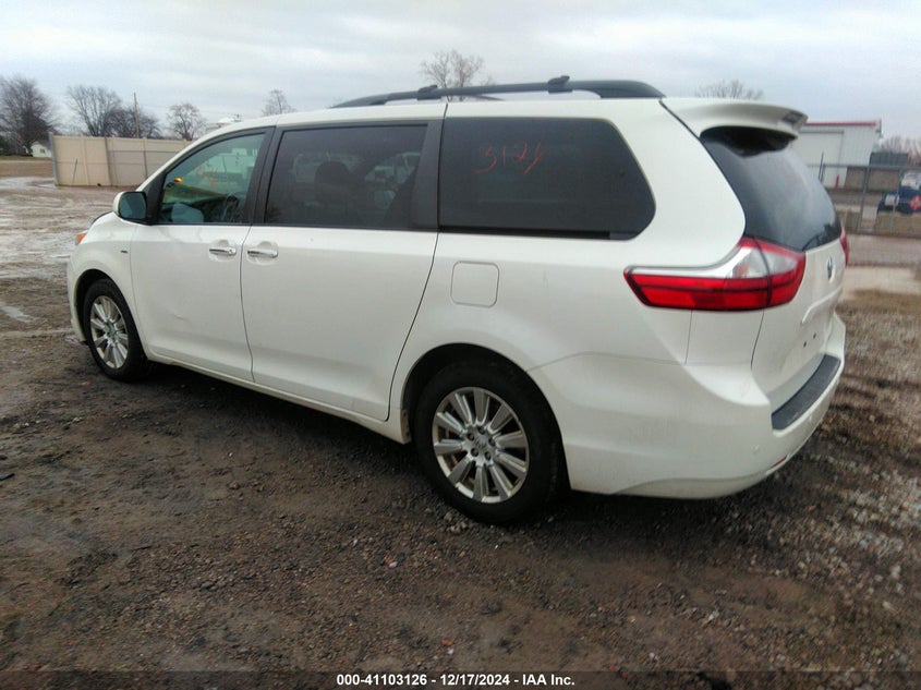 Vin: 5tddz3dc6hs175987, lot: 41593251, toyota sienna xle/limited 20173