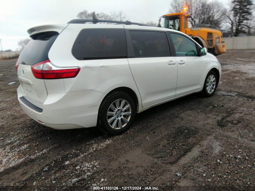 Vin: 5tddz3dc6hs175987, lot: 41593251, toyota sienna xle/limited 20174