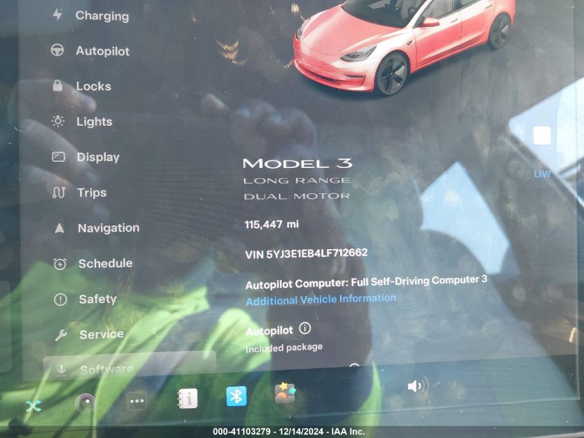 2020 Tesla Model 3 Long Range Dual Motor All-Wheel Drive VIN: 5YJ3E1EB4LF712662 Lot: 41103279