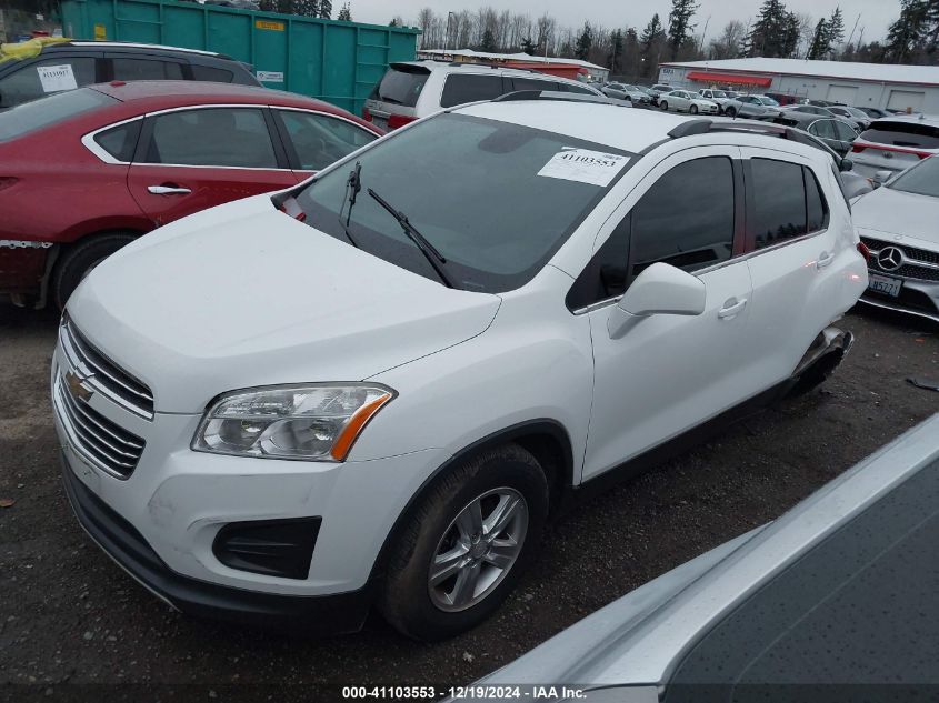 2016 Chevrolet Trax Lt VIN: 3GNCJPSB3GL116363 Lot: 41103553