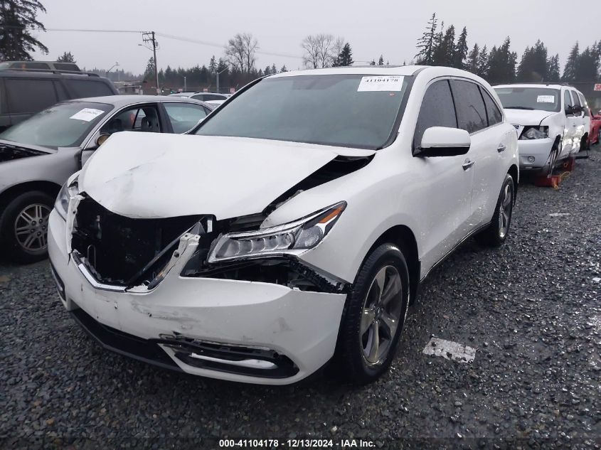 VIN 5FRYD4H27EB032262 2014 Acura MDX no.2