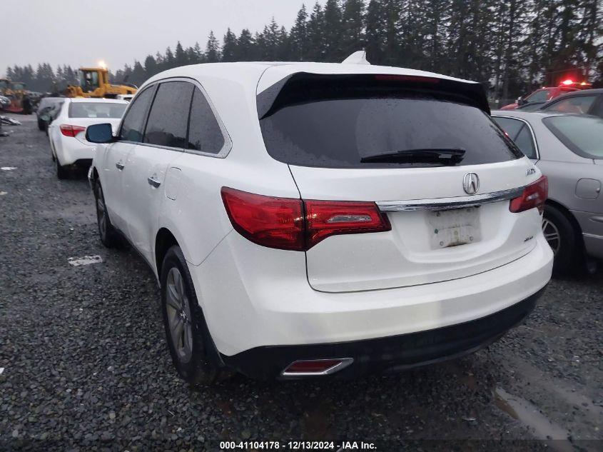 VIN 5FRYD4H27EB032262 2014 Acura MDX no.3