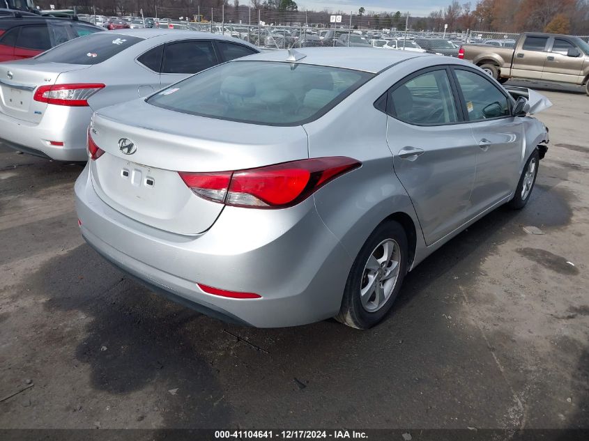 VIN KMHDH4AE1EU071800 2014 Hyundai Elantra, SE no.4