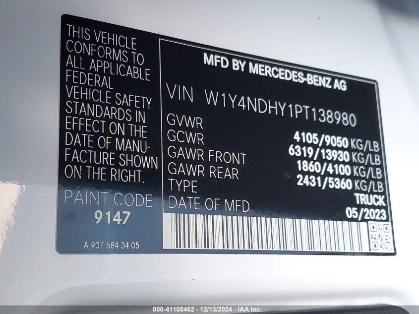 2023 Mercedes-Benz Sprinter 2500 - W1Y4NDHY1PT138980