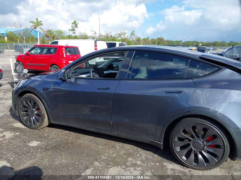 2023 Tesla Model Y Performance Dual Motor All-Wheel Drive VIN: 7SAYGDEF2PF795036 Lot: 41105851