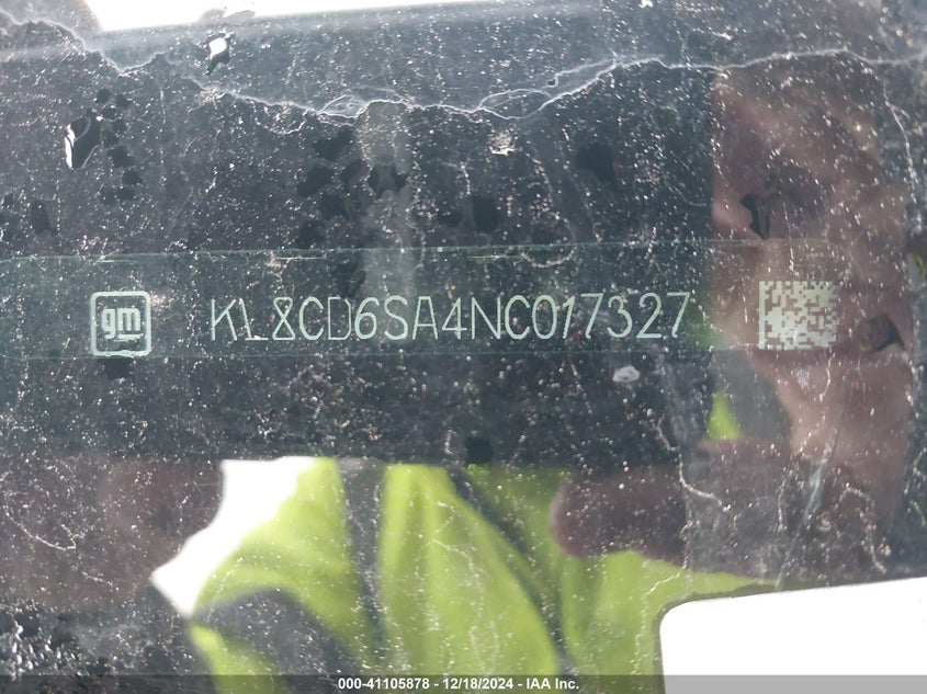 2022 CHEVROLET SPARK VIN: KL8CD6SA4NC017327