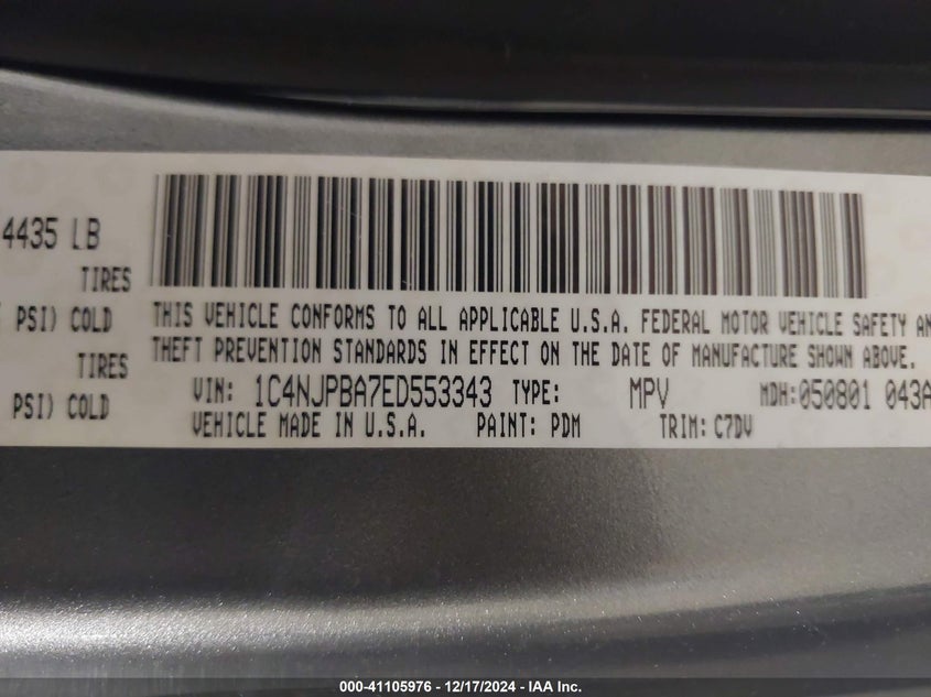 2014 JEEP PATRIOT SPORT - 1C4NJPBA7ED553343