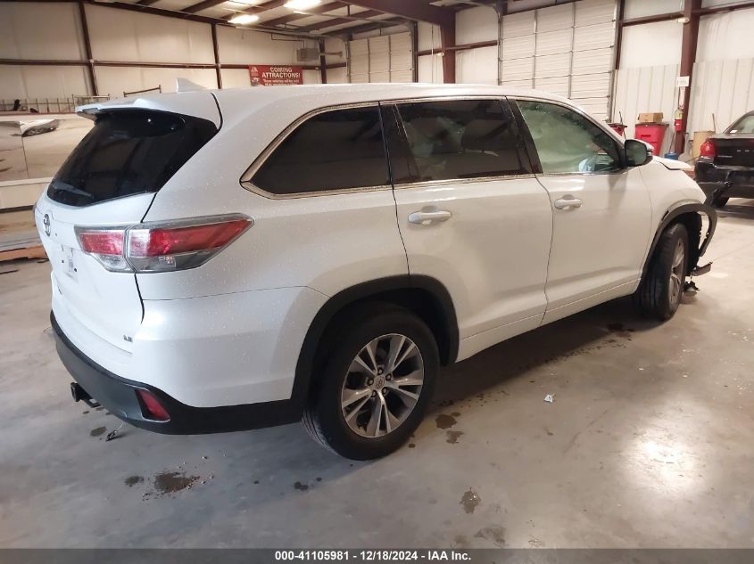 VIN 5TDZKRFH7FS103070 2015 Toyota Highlander, Le Pl... no.4