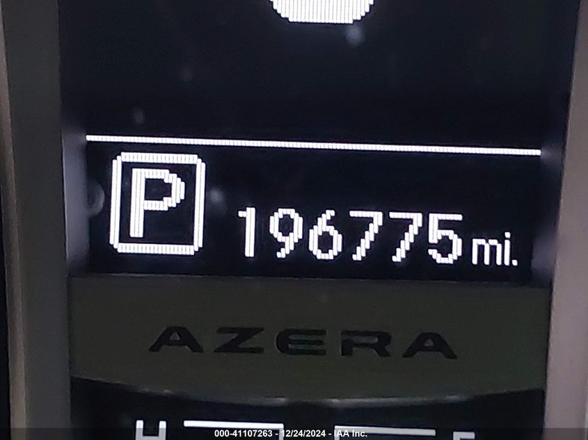 2012 HYUNDAI AZERA VIN: KMHFH4JG5CA192077