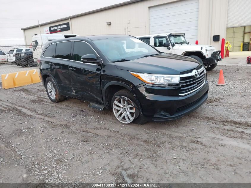 2016 TOYOTA HIGHLANDER LE - 5TDZARFH1GS020531