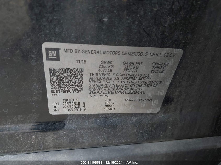 2019 GMC TERRAIN SLT - 3GKALVEV4KL228445