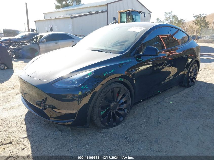 2023 Tesla Model Y Performance Dual Motor All-Wheel Drive VIN: 7SAYGDEF4PF880220 Lot: 41109588