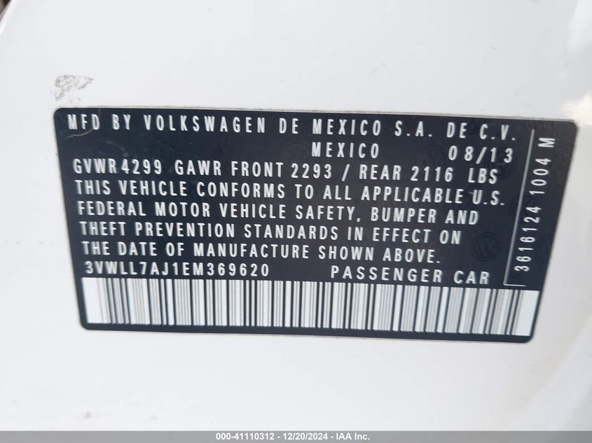 2014 VOLKSWAGEN JETTA 2.0L TDI - 3VWLL7AJ1EM369620