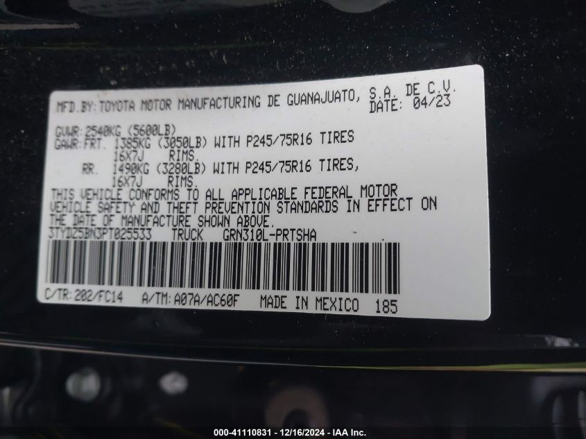 2023 Toyota Tacoma - 3TYDZ5BN3PT025533
