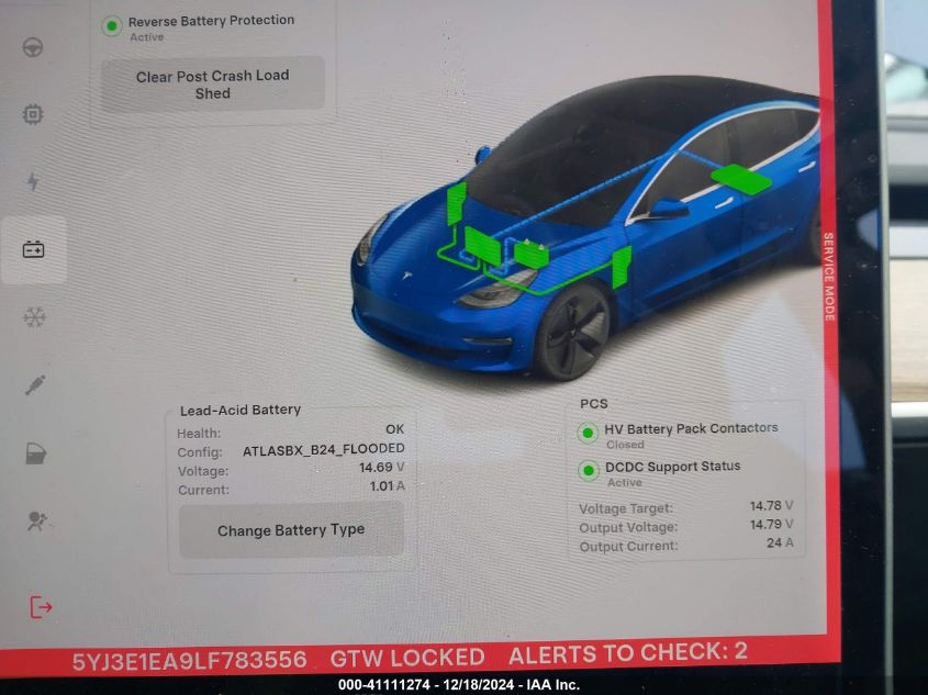 2020 Tesla Model 3 Standard Range Plus Rear-Wheel Drive/Standard Range Rear-Wheel Drive VIN: 5YJ3E1EA9LF783556 Lot: 41111274