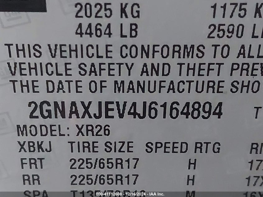 2018 CHEVROLET EQUINOX LT - 2GNAXJEV4J6164894