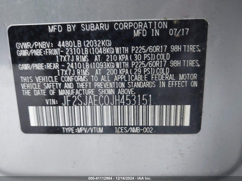2018 SUBARU FORESTER 2.5I PREMIUM - JF2SJAEC0JH453151