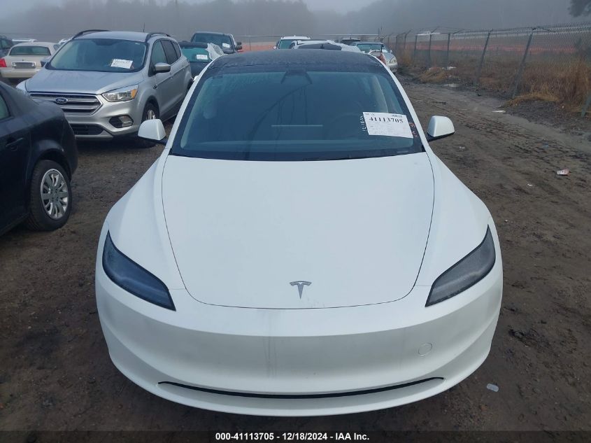 2024 Tesla Model 3 Long Range Dual Motor All-Wheel Drive VIN: 5YJ3E1EBXRF798360 Lot: 41113705