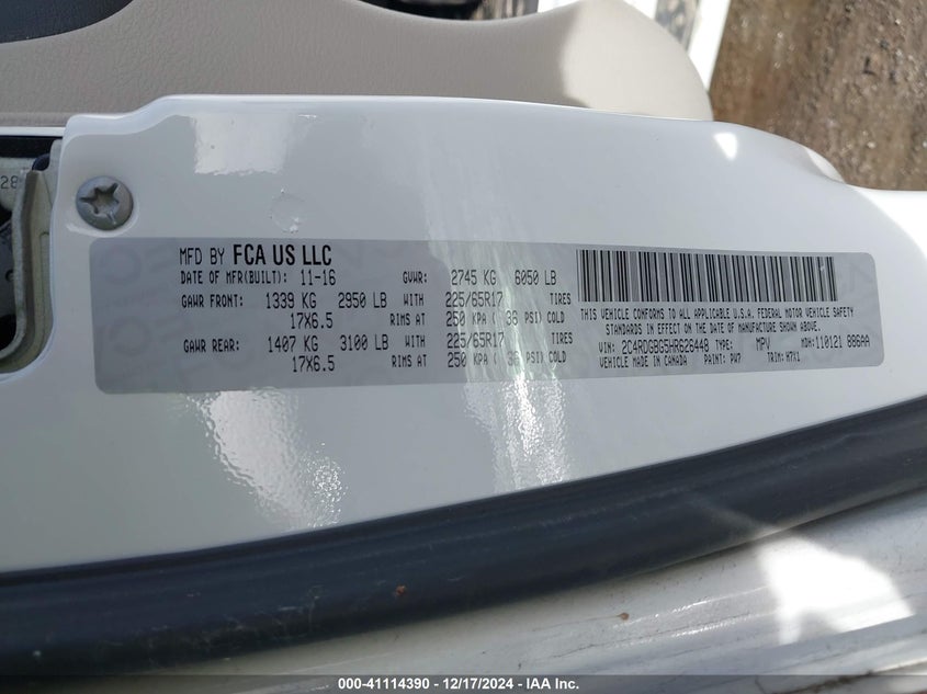 2017 DODGE GRAND CARAVAN SE - 2C4RDGBG5HR626448