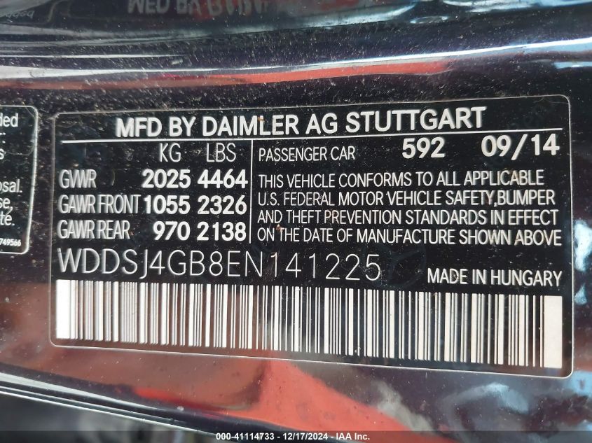 VIN WDDSJ4GB8EN141225 2014 Mercedes-Benz CLA 250, 4... no.9