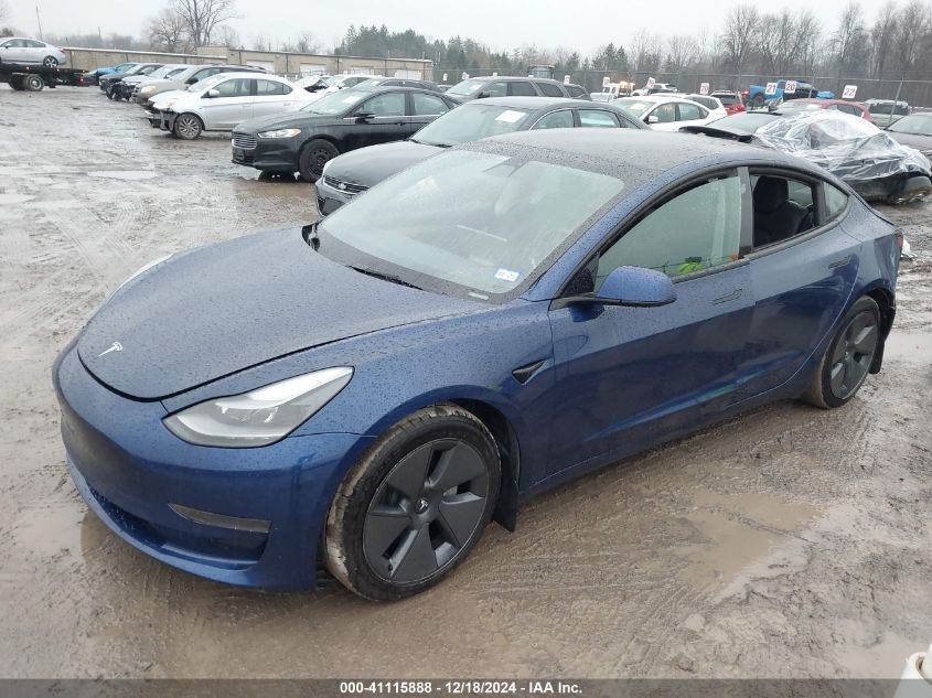 VIN 5YJ3E1EA8NF189964 2022 Tesla Model 3, Rear-Whee... no.2