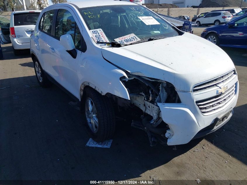 2016 Chevrolet Trax 1Ls VIN: 3GNCJKSB3GL263088 Lot: 41115950