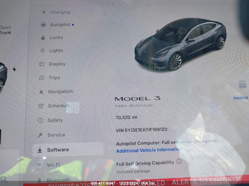 VIN 5YJ3E1EA7JF169120 2018 TESLA MODEL 3 no.7