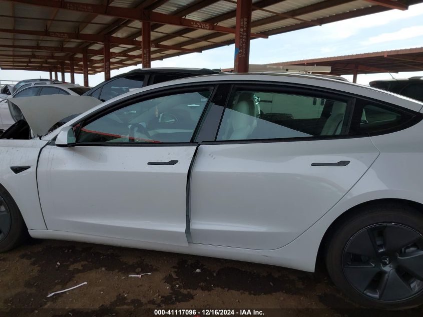 2021 Tesla Model 3 Standard Range Plus Rear-Wheel Drive VIN: 5YJ3E1EA1MF019041 Lot: 41117096