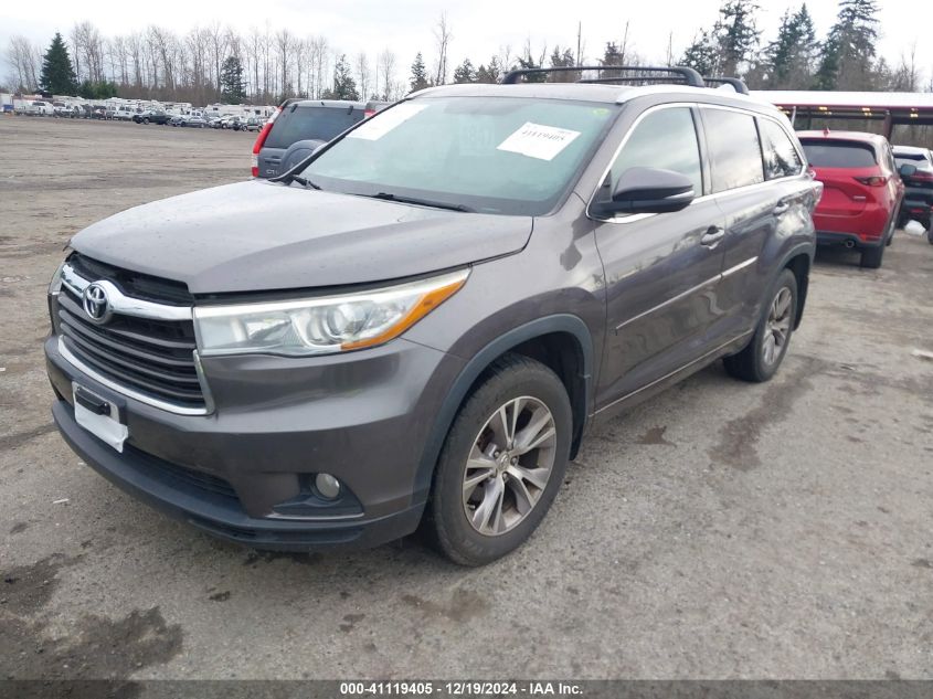 VIN 5TDJKRFH1FS154660 2015 Toyota Highlander, Xle V6 no.2