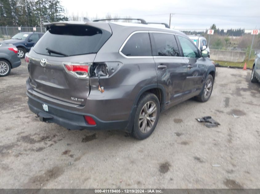 VIN 5TDJKRFH1FS154660 2015 Toyota Highlander, Xle V6 no.4