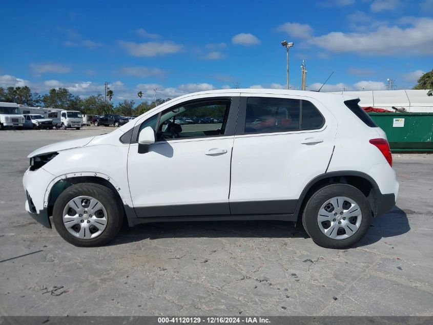 2018 Chevrolet Trax Ls VIN: 3GNCJKSB6JL166085 Lot: 41120129