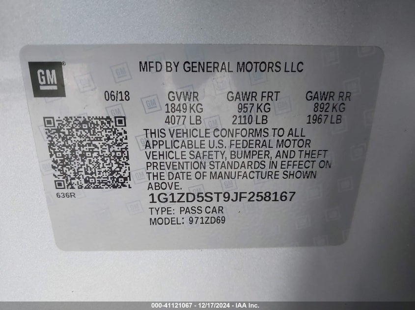 2018 CHEVROLET MALIBU LT - 1G1ZD5ST9JF258167